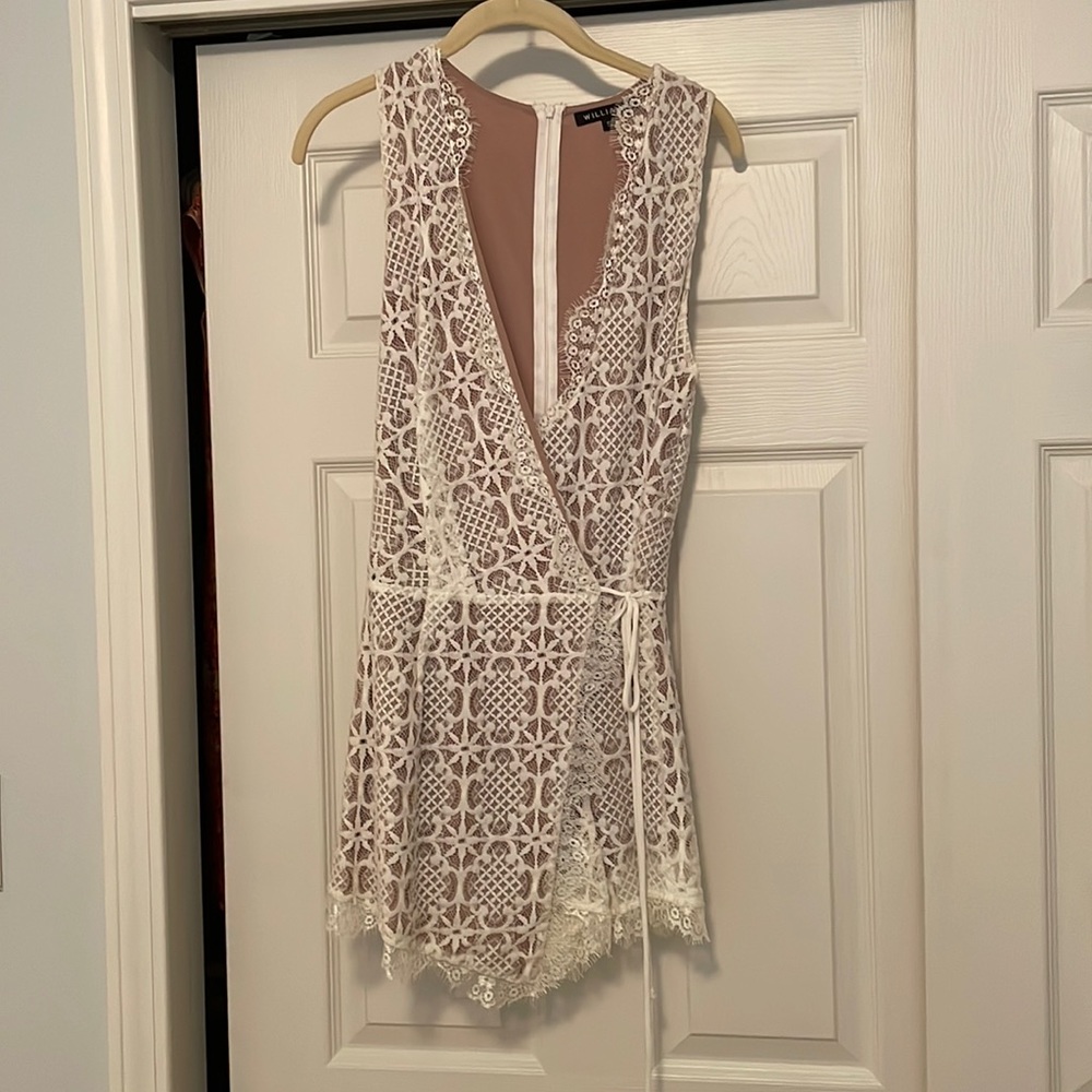 White Lace Romper! Great for bachelorette!